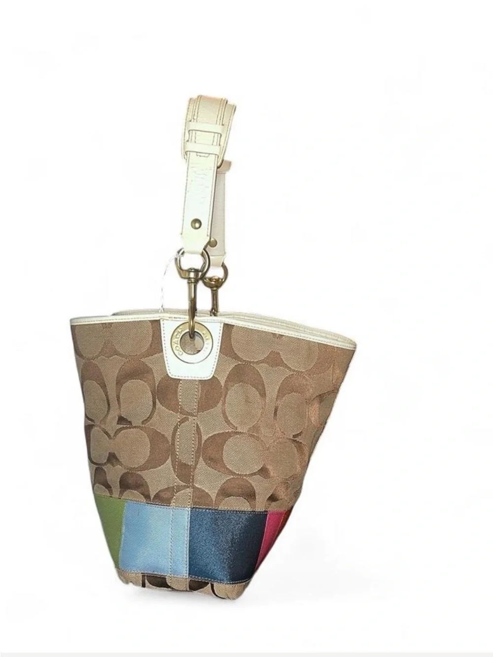 Rare Archival Y2K Coach Legacy Rainbow Stripe Set. Hobo Bag + Matching Wedges S7